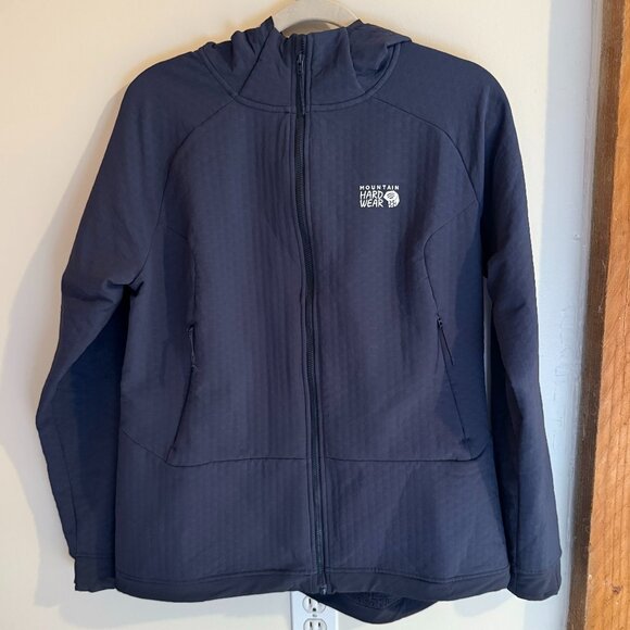 Mountain Hardwear Keele Ascent Hooded Jacket Women’s XL Dark Zinc Blue - Picture 1 of 9